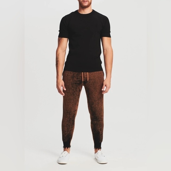 NWT SER.O.YA Jason Sweater Knit Jogger Cognac Dye Effect Brown - Picture 3 of 6